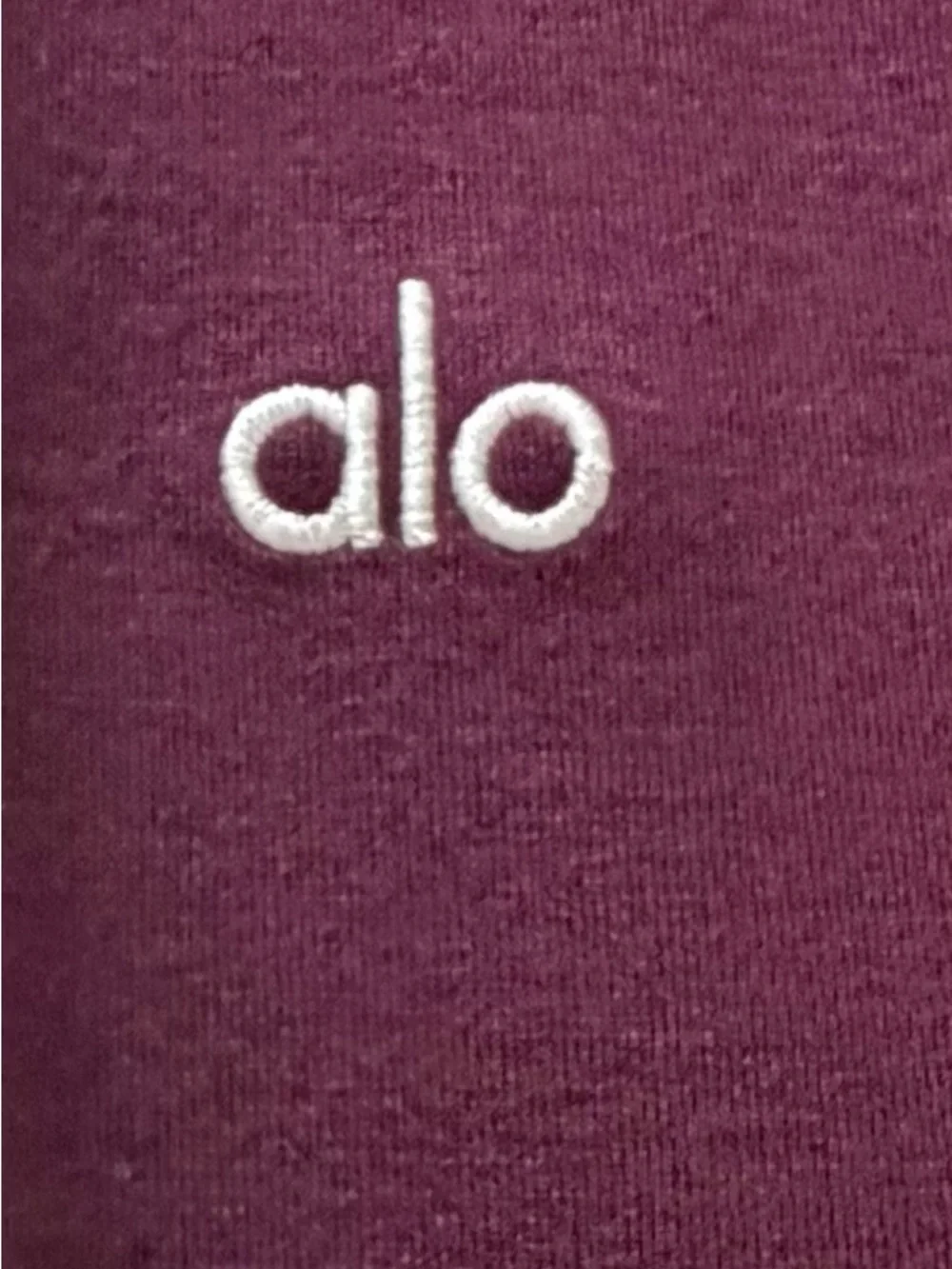 ALO Yoga Wide-Leg Track Pants in Plum with White Side Stripes - Picture 10 of 10